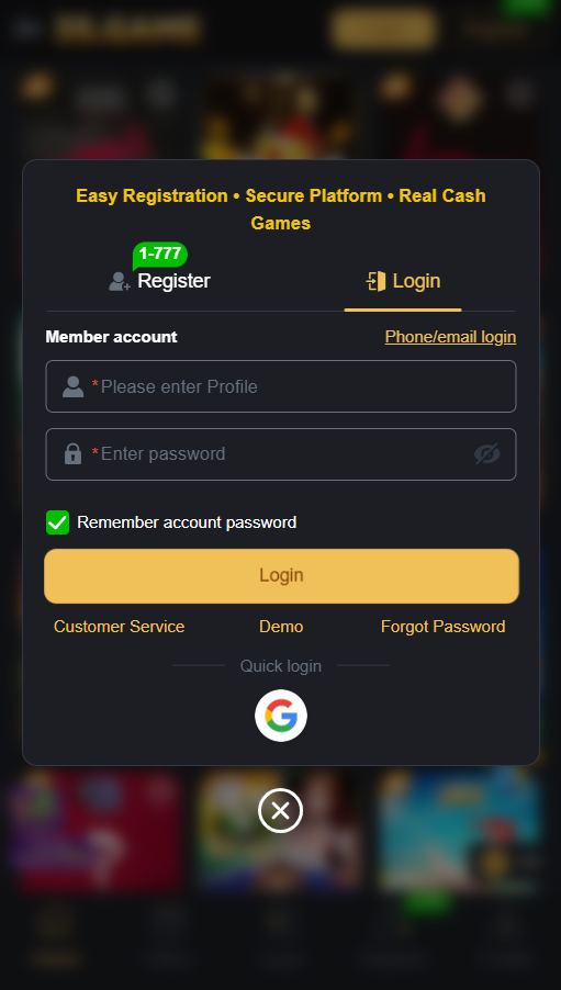3S.GAME Login Process