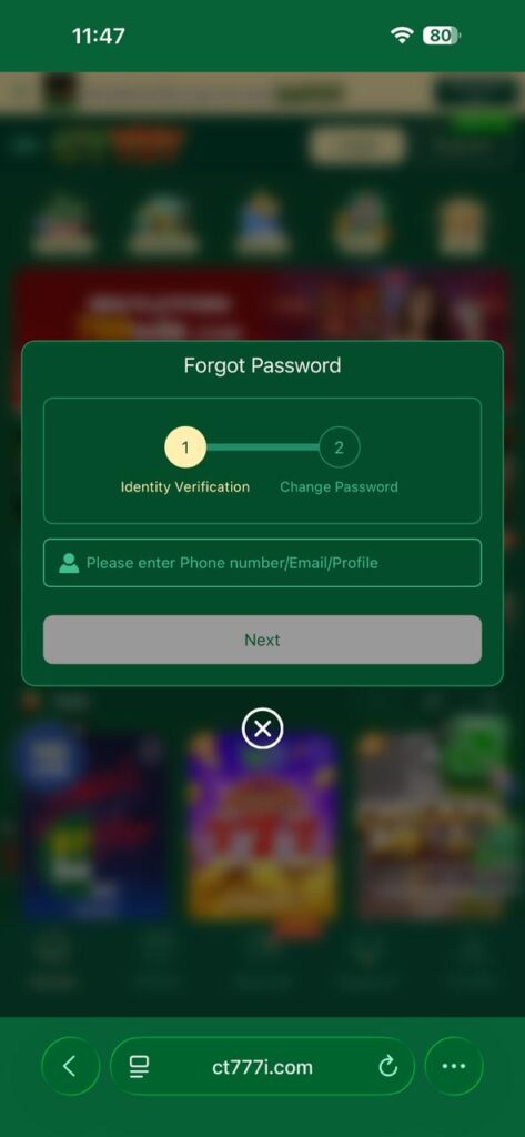 CT777 Game Login Problem