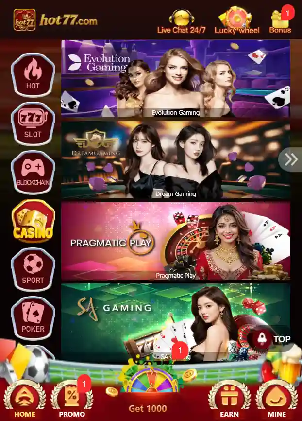 Live multiplayer Teen Patti card game room inside Hot 77 Game application