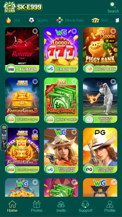 SK E999 APK in-app strategy and card games grid